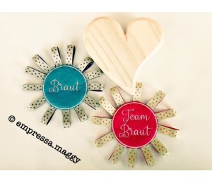 ITH Stickdatei - Orden Anstecker - Junggsellenabschied Braut